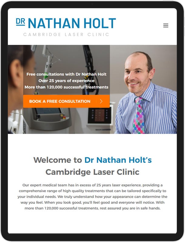 Wordpress Website for Cambridge Laser Clinic