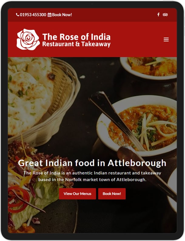 Wordpress Website for The Rose of India