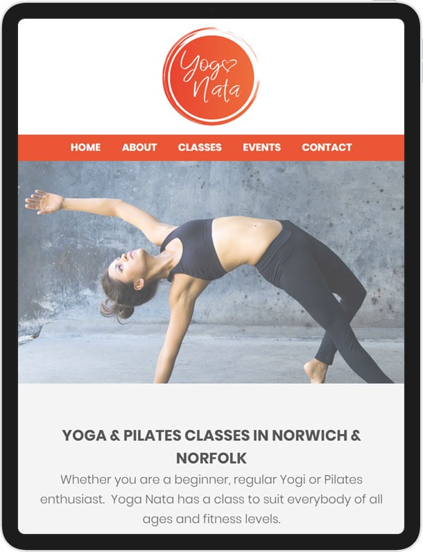 Wordpress Website for Yoga Nata
