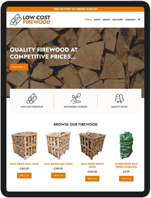 New Woocommerce website: Low Cost Firewood